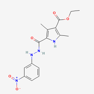 molecular formula C16H18N4O5 B7403855 ethyl 2,4-dimethyl-5-[(3-nitroanilino)carbamoyl]-1H-pyrrole-3-carboxylate 