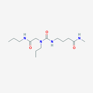 molecular formula C14H28N4O3 B7403874 N-methyl-4-[[[2-oxo-2-(propylamino)ethyl]-propylcarbamoyl]amino]butanamide 