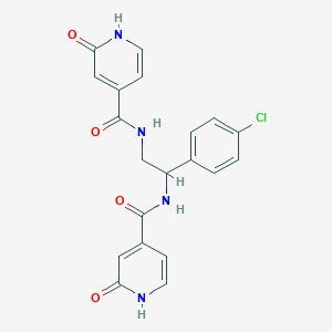 molecular formula C20H17ClN4O4 B7403881 N-[2-(4-chlorophenyl)-2-[(2-oxo-1H-pyridine-4-carbonyl)amino]ethyl]-2-oxo-1H-pyridine-4-carboxamide 