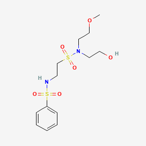 molecular formula C13H22N2O6S2 B7403903 N-[2-[2-hydroxyethyl(2-methoxyethyl)sulfamoyl]ethyl]benzenesulfonamide 