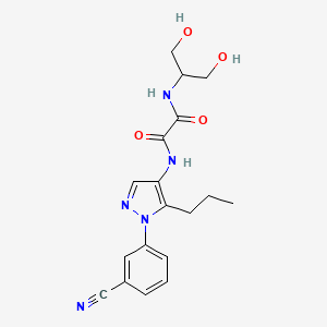 molecular formula C18H21N5O4 B7403916 N-[1-(3-cyanophenyl)-5-propylpyrazol-4-yl]-N'-(1,3-dihydroxypropan-2-yl)oxamide 