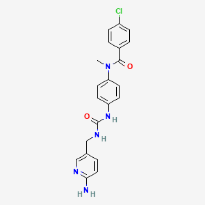 molecular formula C21H20ClN5O2 B7403981 N-[4-[(6-aminopyridin-3-yl)methylcarbamoylamino]phenyl]-4-chloro-N-methylbenzamide 