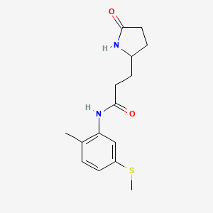molecular formula C15H20N2O2S B7404011 N-(2-methyl-5-methylsulfanylphenyl)-3-(5-oxopyrrolidin-2-yl)propanamide 