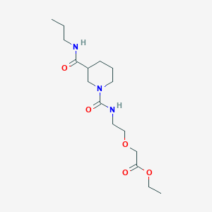 molecular formula C16H29N3O5 B7404049 Ethyl 2-[2-[[3-(propylcarbamoyl)piperidine-1-carbonyl]amino]ethoxy]acetate 