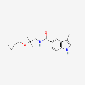 molecular formula C19H26N2O2 B7404111 N-[2-(cyclopropylmethoxy)-2-methylpropyl]-2,3-dimethyl-1H-indole-5-carboxamide 