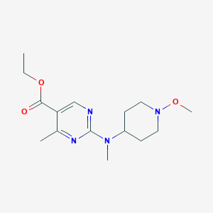 molecular formula C15H24N4O3 B7404115 Ethyl 2-[(1-methoxypiperidin-4-yl)-methylamino]-4-methylpyrimidine-5-carboxylate 