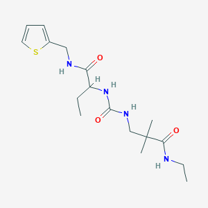 molecular formula C17H28N4O3S B7404214 N-ethyl-2,2-dimethyl-3-[[1-oxo-1-(thiophen-2-ylmethylamino)butan-2-yl]carbamoylamino]propanamide 
