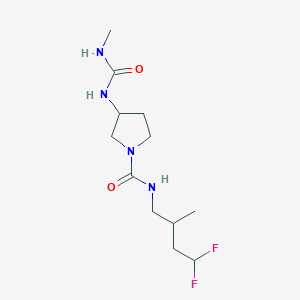 molecular formula C12H22F2N4O2 B7404221 N-(4,4-difluoro-2-methylbutyl)-3-(methylcarbamoylamino)pyrrolidine-1-carboxamide 