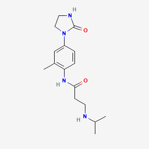 molecular formula C16H24N4O2 B7404239 N-[2-methyl-4-(2-oxoimidazolidin-1-yl)phenyl]-3-(propan-2-ylamino)propanamide 