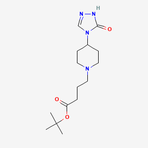 molecular formula C15H26N4O3 B7404338 tert-butyl 4-[4-(5-oxo-1H-1,2,4-triazol-4-yl)piperidin-1-yl]butanoate 