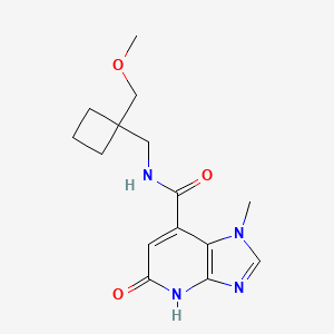 molecular formula C15H20N4O3 B7404362 N-[[1-(methoxymethyl)cyclobutyl]methyl]-1-methyl-5-oxo-4H-imidazo[4,5-b]pyridine-7-carboxamide 