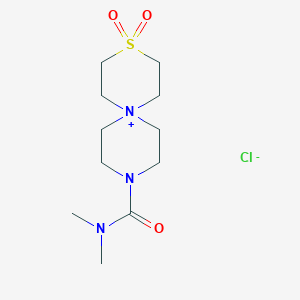 molecular formula C11H22ClN3O3S B7404400 N,N-dimethyl-3,3-dioxo-3lambda6-thia-9-aza-6-azoniaspiro[5.5]undecane-9-carboxamide;chloride 