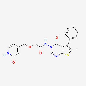 molecular formula C21H18N4O4S B7404410 N-(6-methyl-4-oxo-5-phenylthieno[2,3-d]pyrimidin-3-yl)-2-[(2-oxo-1H-pyridin-4-yl)methoxy]acetamide 