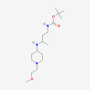 molecular formula C17H35N3O3 B7404419 tert-butyl N-[3-[[1-(2-methoxyethyl)piperidin-4-yl]amino]butyl]carbamate 