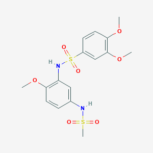 molecular formula C16H20N2O7S2 B7404547 N-[5-(methanesulfonamido)-2-methoxyphenyl]-3,4-dimethoxybenzenesulfonamide 