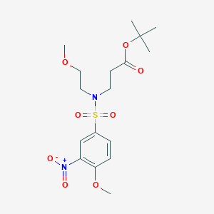 molecular formula C17H26N2O8S B7404588 Tert-butyl 3-[2-methoxyethyl-(4-methoxy-3-nitrophenyl)sulfonylamino]propanoate 