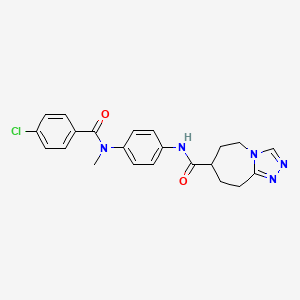 molecular formula C22H22ClN5O2 B7404620 N-[4-[(4-chlorobenzoyl)-methylamino]phenyl]-6,7,8,9-tetrahydro-5H-[1,2,4]triazolo[4,3-a]azepine-7-carboxamide 