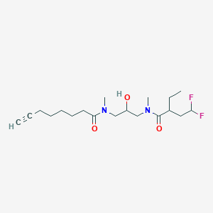 molecular formula C19H32F2N2O3 B7404667 N-[3-[(2-ethyl-4,4-difluorobutanoyl)-methylamino]-2-hydroxypropyl]-N-methyloct-7-ynamide 