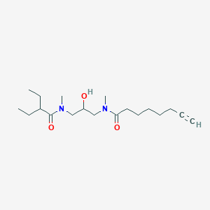 molecular formula C19H34N2O3 B7404708 N-[3-[2-ethylbutanoyl(methyl)amino]-2-hydroxypropyl]-N-methyloct-7-ynamide 