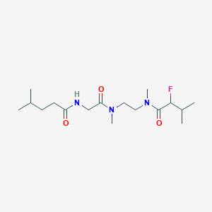 molecular formula C17H32FN3O3 B7404712 N-[2-[2-[(2-fluoro-3-methylbutanoyl)-methylamino]ethyl-methylamino]-2-oxoethyl]-4-methylpentanamide 