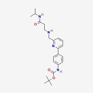molecular formula C23H32N4O3 B7404773 tert-butyl N-[4-[6-[[[3-oxo-3-(propan-2-ylamino)propyl]amino]methyl]pyridin-2-yl]phenyl]carbamate 