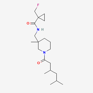 molecular formula C20H35FN2O2 B7404788 N-[[1-(3,5-dimethylhexanoyl)-3-methylpiperidin-3-yl]methyl]-1-(fluoromethyl)cyclopropane-1-carboxamide 