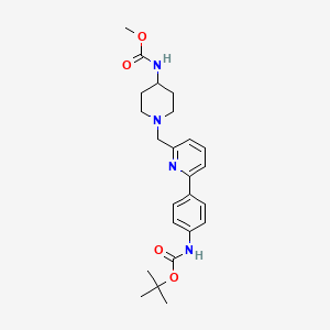 molecular formula C24H32N4O4 B7404792 tert-butyl N-[4-[6-[[4-(methoxycarbonylamino)piperidin-1-yl]methyl]pyridin-2-yl]phenyl]carbamate 