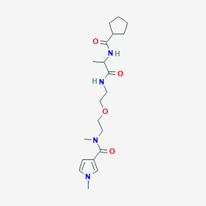 molecular formula C20H32N4O4 B7404816 N-[2-[2-[2-(cyclopentanecarbonylamino)propanoylamino]ethoxy]ethyl]-N,1-dimethylpyrrole-3-carboxamide 