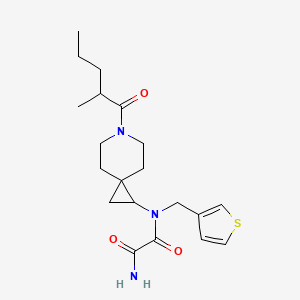 molecular formula C20H29N3O3S B7404820 N'-[6-(2-methylpentanoyl)-6-azaspiro[2.5]octan-2-yl]-N'-(thiophen-3-ylmethyl)oxamide 