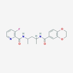 molecular formula C20H22FN3O4 B7404846 N-[4-(2,3-dihydro-1,4-benzodioxine-6-carbonylamino)pentan-2-yl]-3-fluoropyridine-2-carboxamide 