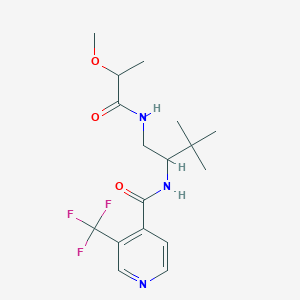 molecular formula C17H24F3N3O3 B7404888 N-[1-(2-methoxypropanoylamino)-3,3-dimethylbutan-2-yl]-3-(trifluoromethyl)pyridine-4-carboxamide 