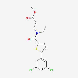molecular formula C17H17Cl2NO3S B7404923 Methyl 3-[[5-(3,5-dichlorophenyl)thiophene-2-carbonyl]-ethylamino]propanoate 