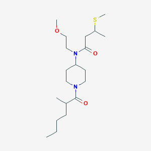 molecular formula C20H38N2O3S B7404925 N-(2-methoxyethyl)-N-[1-(2-methylhexanoyl)piperidin-4-yl]-3-methylsulfanylbutanamide 