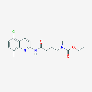 molecular formula C18H22ClN3O3 B7404939 ethyl N-[4-[(5-chloro-8-methylquinolin-2-yl)amino]-4-oxobutyl]-N-methylcarbamate 