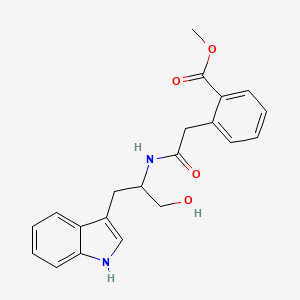 molecular formula C21H22N2O4 B7405036 methyl 2-[2-[[1-hydroxy-3-(1H-indol-3-yl)propan-2-yl]amino]-2-oxoethyl]benzoate 