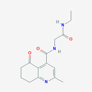 molecular formula C15H19N3O3 B7405058 N-[2-(ethylamino)-2-oxoethyl]-2-methyl-5-oxo-7,8-dihydro-6H-quinoline-4-carboxamide 