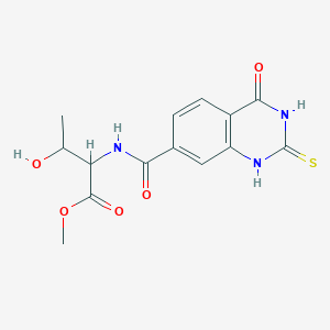 molecular formula C14H15N3O5S B7405069 methyl 3-hydroxy-2-[(4-oxo-2-sulfanylidene-1H-quinazoline-7-carbonyl)amino]butanoate 