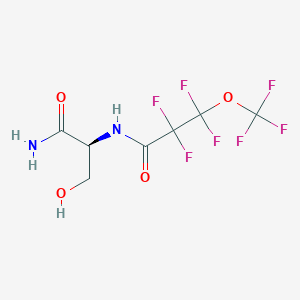 molecular formula C7H7F7N2O4 B7405088 N-[(2S)-1-amino-3-hydroxy-1-oxopropan-2-yl]-2,2,3,3-tetrafluoro-3-(trifluoromethoxy)propanamide 