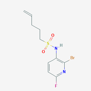 molecular formula C10H12BrFN2O2S B7405111 N-(2-bromo-6-fluoropyridin-3-yl)pent-4-ene-1-sulfonamide 