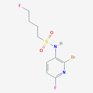 molecular formula C9H11BrF2N2O2S B7405118 N-(2-bromo-6-fluoropyridin-3-yl)-4-fluorobutane-1-sulfonamide 