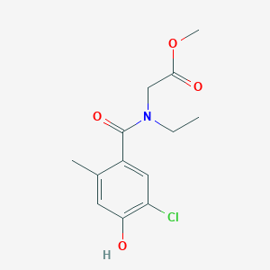 molecular formula C13H16ClNO4 B7405176 Methyl 2-[(5-chloro-4-hydroxy-2-methylbenzoyl)-ethylamino]acetate 