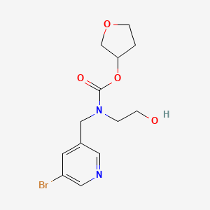 molecular formula C13H17BrN2O4 B7405187 oxolan-3-yl N-[(5-bromopyridin-3-yl)methyl]-N-(2-hydroxyethyl)carbamate 