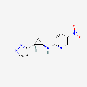 molecular formula C12H13N5O2 B7405194 N-[(1R,2R)-2-(1-methylpyrazol-3-yl)cyclopropyl]-5-nitropyridin-2-amine 