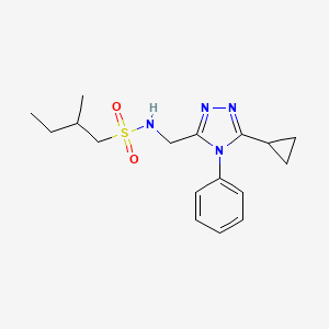 molecular formula C17H24N4O2S B7405205 N-[(5-cyclopropyl-4-phenyl-1,2,4-triazol-3-yl)methyl]-2-methylbutane-1-sulfonamide 