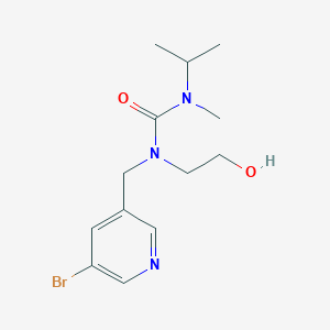 molecular formula C13H20BrN3O2 B7405212 1-[(5-Bromopyridin-3-yl)methyl]-1-(2-hydroxyethyl)-3-methyl-3-propan-2-ylurea 