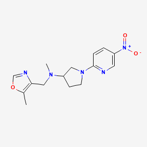 molecular formula C15H19N5O3 B7405226 N-methyl-N-[(5-methyl-1,3-oxazol-4-yl)methyl]-1-(5-nitropyridin-2-yl)pyrrolidin-3-amine 