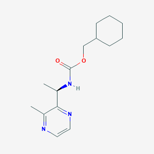 molecular formula C15H23N3O2 B7405247 cyclohexylmethyl N-[(1R)-1-(3-methylpyrazin-2-yl)ethyl]carbamate 