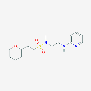 molecular formula C15H25N3O3S B7405270 N-methyl-2-(oxan-2-yl)-N-[2-(pyridin-2-ylamino)ethyl]ethanesulfonamide 