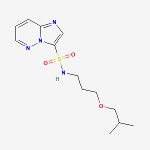 molecular formula C13H20N4O3S B7405284 N-[3-(2-methylpropoxy)propyl]imidazo[1,2-b]pyridazine-3-sulfonamide 