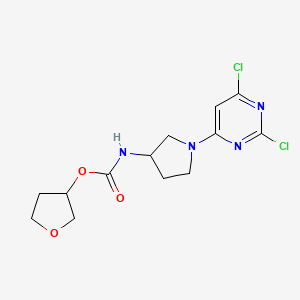 molecular formula C13H16Cl2N4O3 B7405305 oxolan-3-yl N-[1-(2,6-dichloropyrimidin-4-yl)pyrrolidin-3-yl]carbamate 
